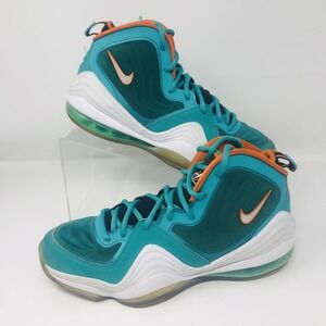 Nike Air Penny 5 Dolphins Green Safety‎ Orange 537331-300 Mens Basketball Shoes